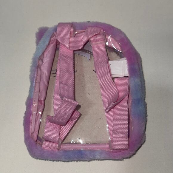 Unicorn clear pink/purple mini backpack - Picture 2 of 8